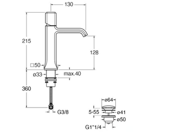 ITALY CRIIT220 - Single handle washbasin mixer by CRISTINA Rubinetterie - view 3